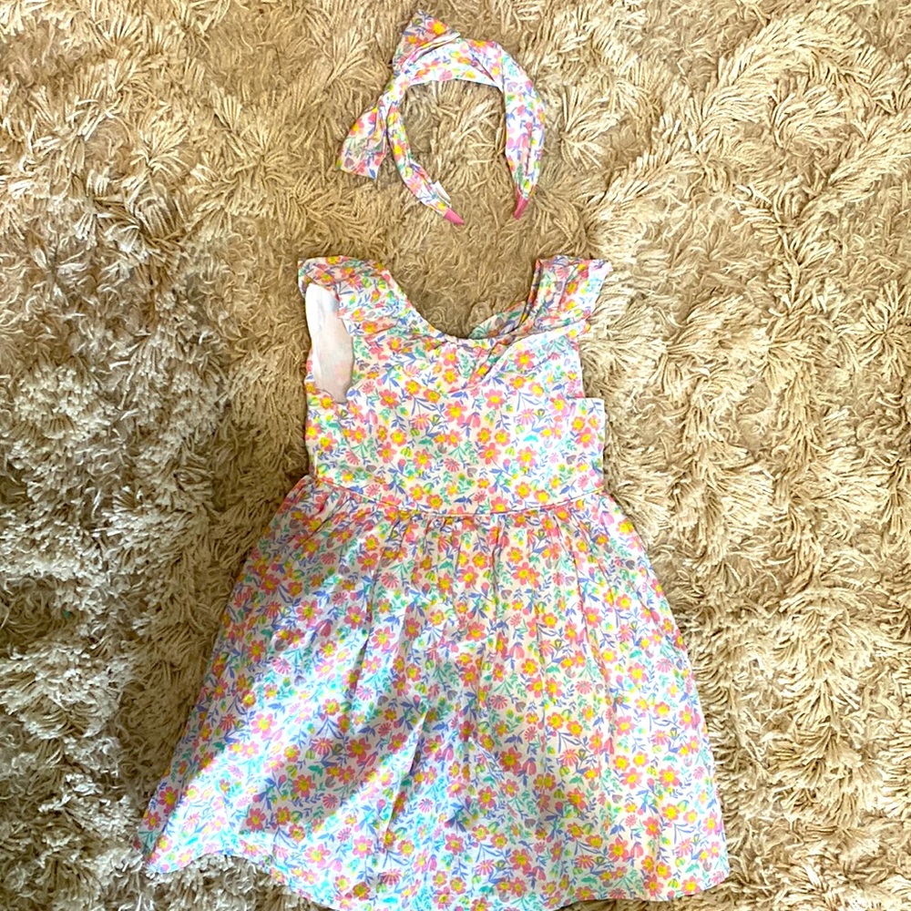 Girls 3T floral dress with headband